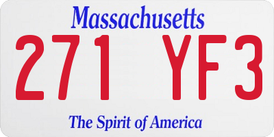 MA license plate 271YF3