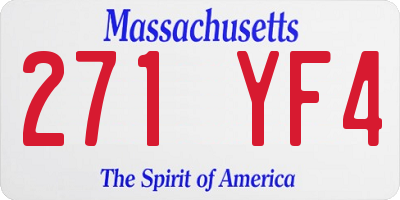 MA license plate 271YF4