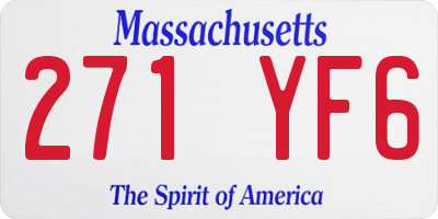 MA license plate 271YF6