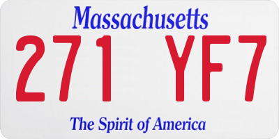 MA license plate 271YF7