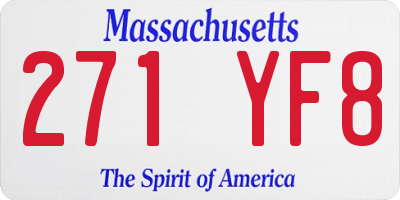 MA license plate 271YF8