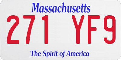 MA license plate 271YF9