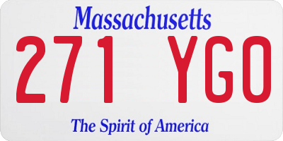 MA license plate 271YG0