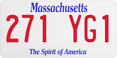 MA license plate 271YG1