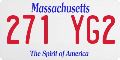MA license plate 271YG2