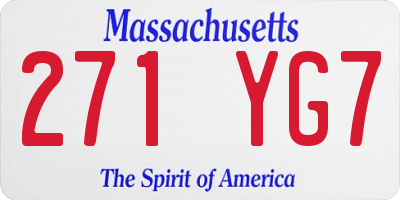 MA license plate 271YG7