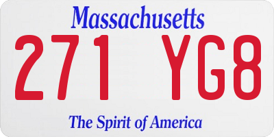 MA license plate 271YG8