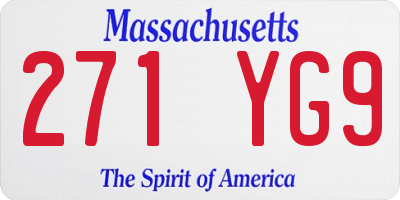 MA license plate 271YG9