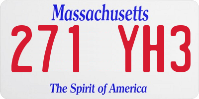 MA license plate 271YH3