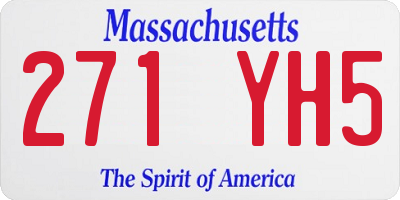 MA license plate 271YH5