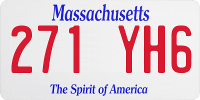 MA license plate 271YH6