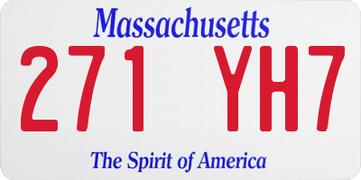 MA license plate 271YH7