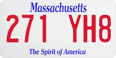 MA license plate 271YH8