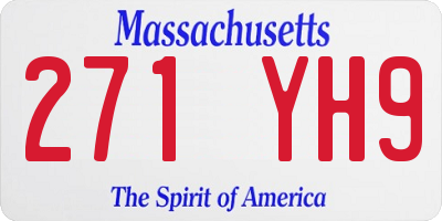 MA license plate 271YH9