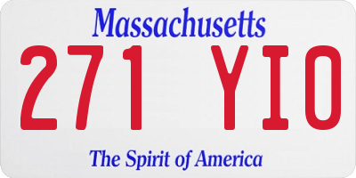 MA license plate 271YI0
