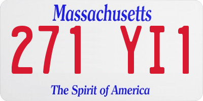 MA license plate 271YI1