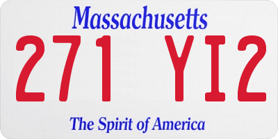 MA license plate 271YI2