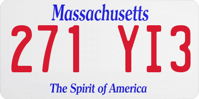 MA license plate 271YI3