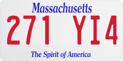 MA license plate 271YI4