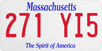 MA license plate 271YI5