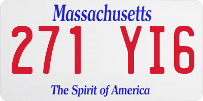 MA license plate 271YI6