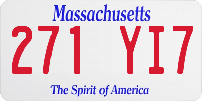 MA license plate 271YI7