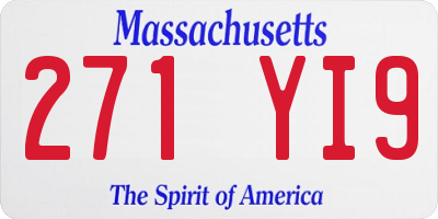 MA license plate 271YI9