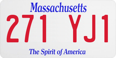 MA license plate 271YJ1