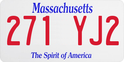 MA license plate 271YJ2