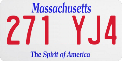 MA license plate 271YJ4
