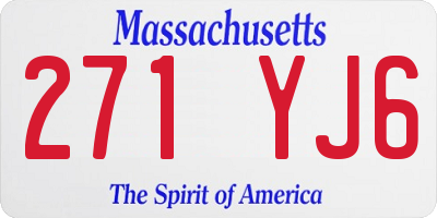 MA license plate 271YJ6
