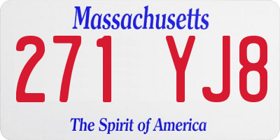 MA license plate 271YJ8