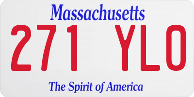 MA license plate 271YL0