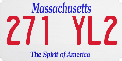 MA license plate 271YL2