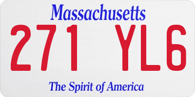 MA license plate 271YL6