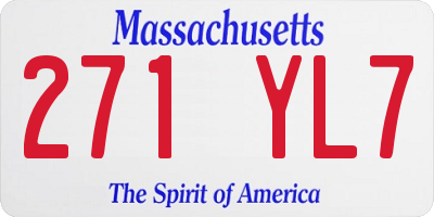 MA license plate 271YL7
