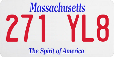 MA license plate 271YL8