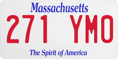 MA license plate 271YM0