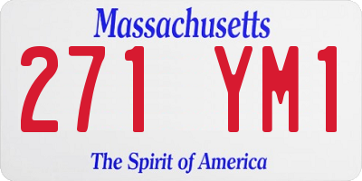 MA license plate 271YM1