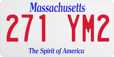 MA license plate 271YM2