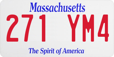MA license plate 271YM4