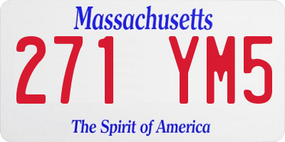MA license plate 271YM5