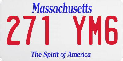 MA license plate 271YM6
