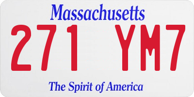 MA license plate 271YM7