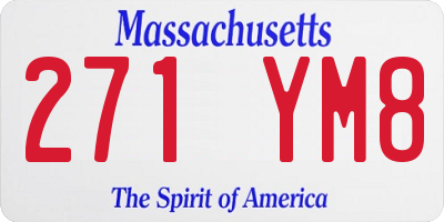 MA license plate 271YM8