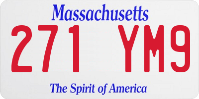 MA license plate 271YM9