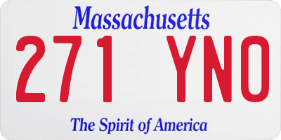 MA license plate 271YN0