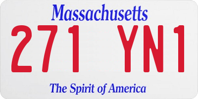MA license plate 271YN1