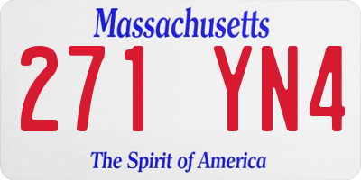 MA license plate 271YN4