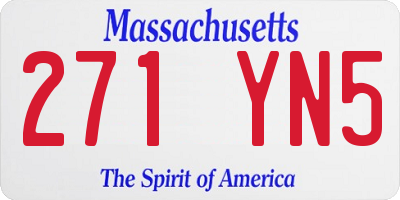 MA license plate 271YN5
